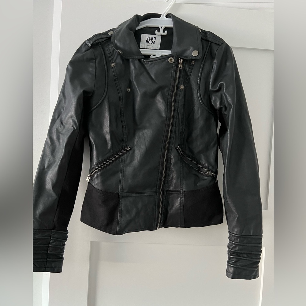 Faux Leather girls jacket